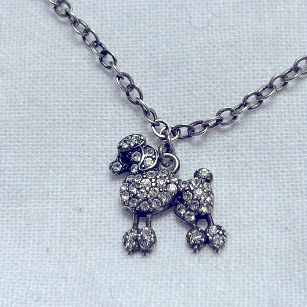 Marc Jacobs Pave Crystal French Poodle Silver Charm Bracelet